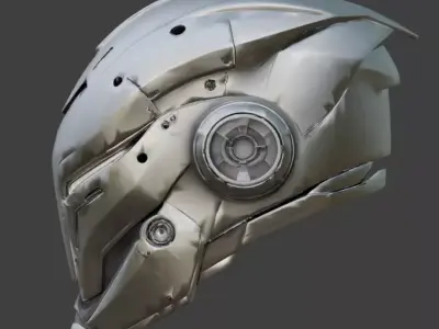 Cybernetic Infiltrator Strike Helmet 3D Model Low-poly 3D model