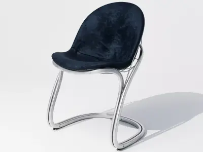 Curve Frame Chair Low-poly 3D model