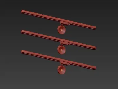 Technical pair of rails 3D model