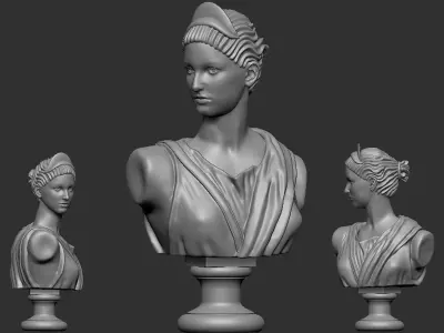 ARTEMIS DIANA BUST HEAD GREEK ROMAN GODDESS STATUE  3D print model