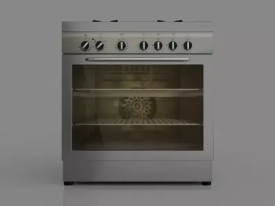 Gas Stove With Oven Free low-poly 3D model