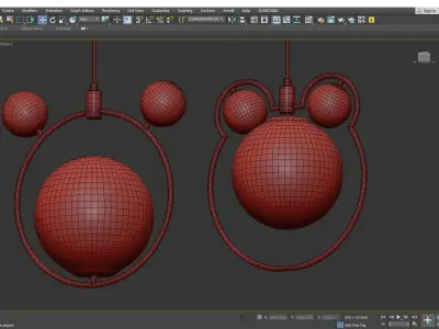 Glass Spherical Suspension Lamp 3D model