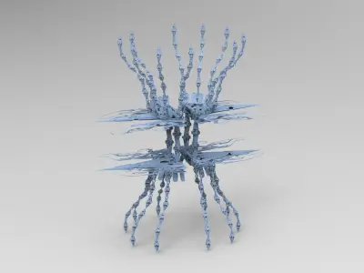 Sci fi squid gate particle accelerator whip chains 2 Low-poly 3D model