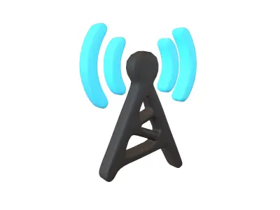 Wireless Radio Symbol v1 002 Low-poly 3D model
