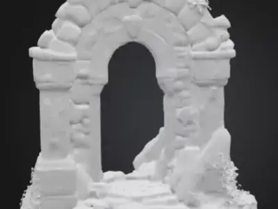 Ancient Portal Low-poly 3D model