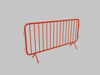 Metal Pedestrian Barrier Low-poly 3D model