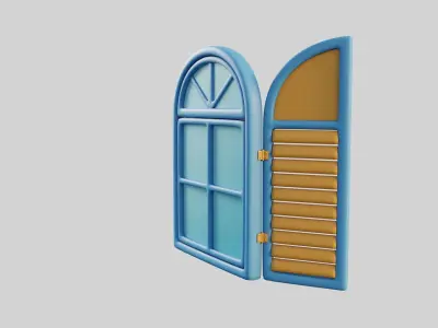 Cartoon Window 21a 3D model