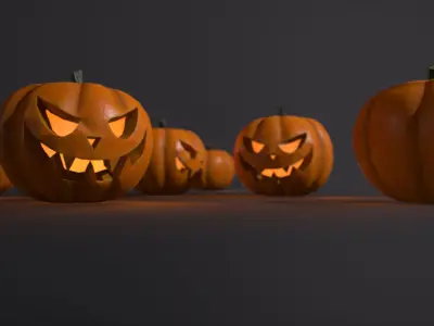 Halloween Pumpkin Game Ready Low-poly 3D model