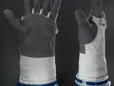 Space gloves Low-poly 3D model