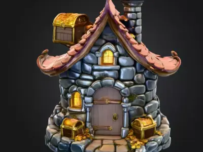 Haven of Gold and Secrets House Low-poly 3D model