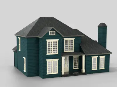 British House Design 13T3  Low-poly 3D model