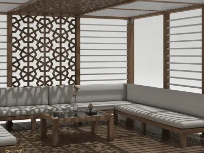 Wood Pattern Gazebo  3D model