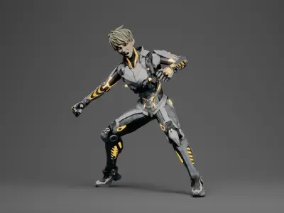 Genos cyborg 3d character with RIG 3D model