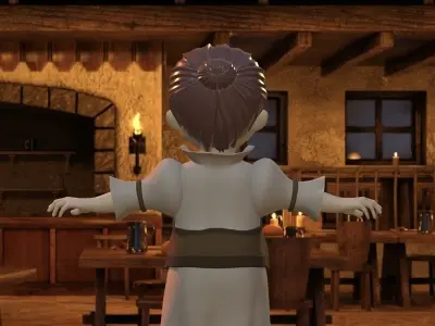 3D character of a woman Low-poly 3D model