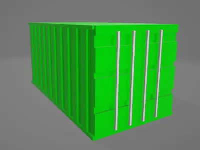 Containers Red Blue Green Yellow Low-poly 3D model