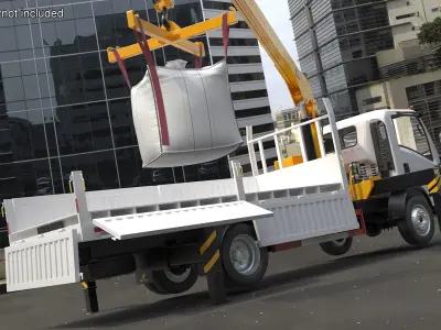  Isuzu NPR Manipulator Crane Lifts Cargo 
