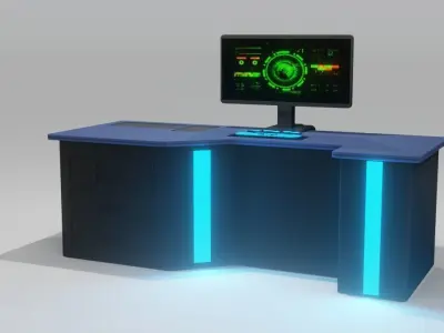 Sci-fi Controller Display - Low poly - PBR - Game ready Low-poly 3D model
