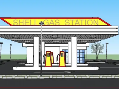 Gas station 3D model