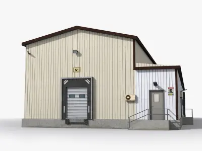 Factory x2 Low-poly 3D model