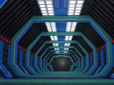 Sci Fi Corridor  3D model 47