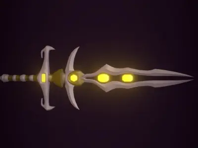 Guardiansblade sword with lights Low-poly 3D model