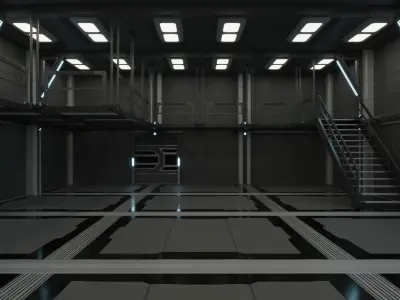 Sci Fi Cargo Bay Kit 1 3D model