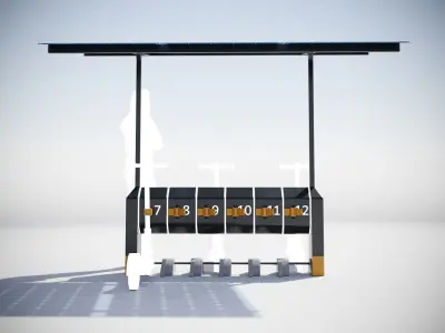 Solar scooter charging station 3D model