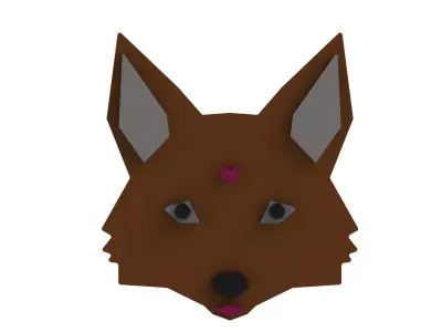 Geometric Low-Poly Fox Wall Decor 3D print model