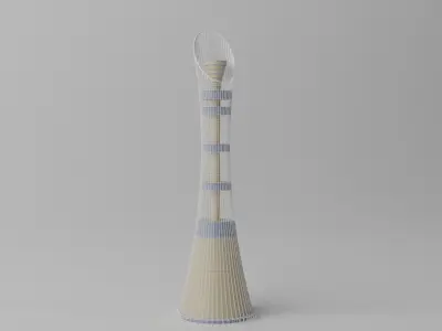 Aspire Tower Qatar Doha Landmark 2 Low-poly 3D model