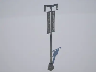 Street Lamp Low-poly 3D model 45