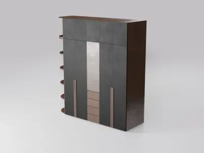 Modern closet wardrobe id7 Low-poly 3D model
