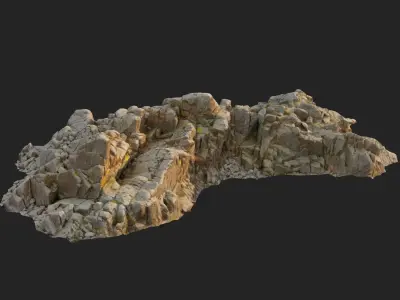 3d scanned rock cliff O2 3D model
