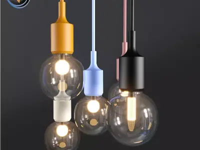 Pendant Lights Vintage Edison Decoration Lighting 3D model