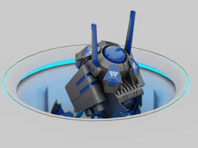 Spy Robot rigged - animated character 3D model