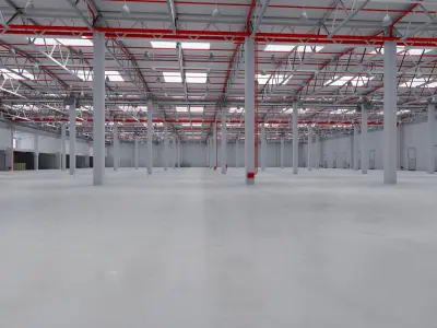 Industrial Warehouse Interior 8 Low-poly 3D model