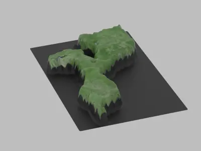 Mozambique Map Country Low-poly 3D model