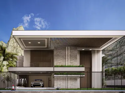 Modern Villa Lumion Ready Scene Fully Designed Interior Exterior Low-poly 3D model