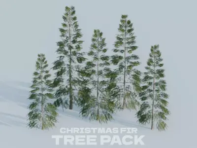Christmas Tree Pack Blender Low-poly 3D model