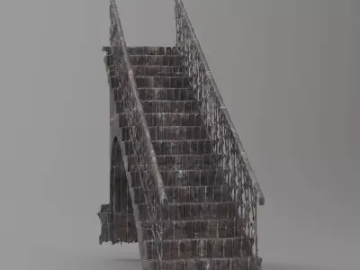Baroque Stair pillars design 4  3D model