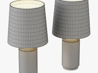 Small Pillar Table Lamp - Antique Brass 3D model