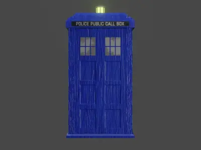 doctor who police box Low-poly 3D model