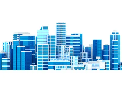 Abstract skyscrapercity Low-poly 3D model