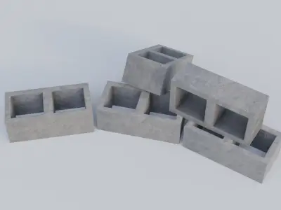 Concrate Block Low-poly 3D model
