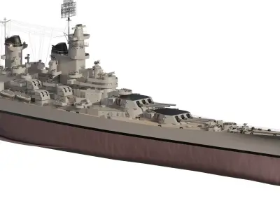 US NAVY BATTLESHIP NEW JERSEY CLASS 3D model