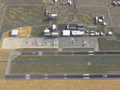 Bandar Abbas - 3D Airport Model Low-poly 3D model