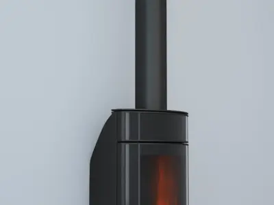 wood stove P Low-poly 3D model