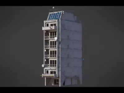 Dystopian Cyberpunk Building 12 Low-poly 3D model