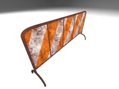 Road barricade Low-poly 3D model