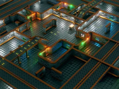 Modular RPG Game Environment - Low Poly - PBR - GameReady Low-poly 3D model
