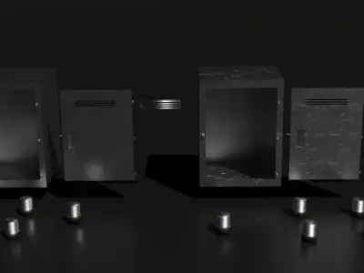 locker lockers - lockers Low-poly 3D model